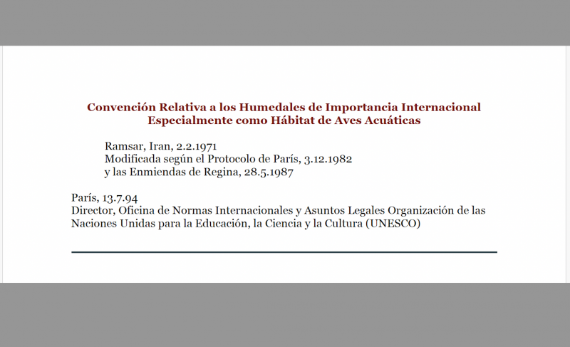 Convención Relativa a los Humedales de Importancia Internacional Especialmente como Hábitat de Aves Acuáticas - Instituto Regional del Patrimonio Mundial en Zacatecas